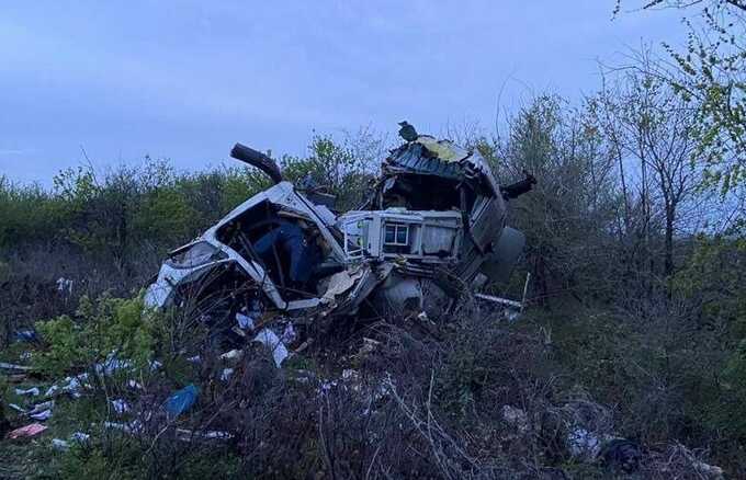 Последствия крушения вертолета санавиации под Волгоградом показали на видео